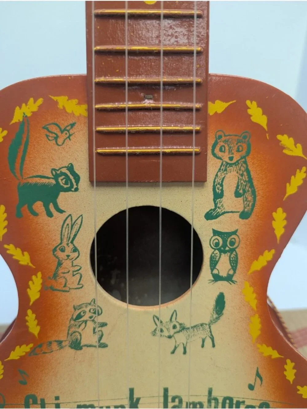 Vintage Jefferson MFG American Toy Guitar Chipmunk Jamboree w/Box, Booklet